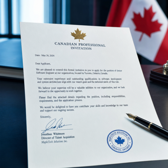Lettre d'invitation Professionnelle – Canada