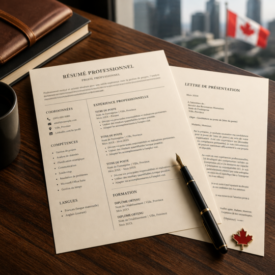 CV et lettre de motivation professionnels pour candidature emploi au Canada